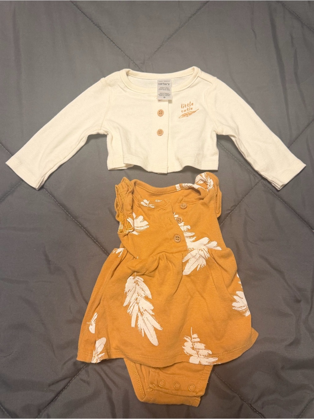 Carter's Cream Baby Cardigan with Wooden-Style Buttons